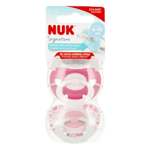 NUK Signature, пустушка, силіконова, анатомічна, рожева, 6-18 місяців, 2 шт.
