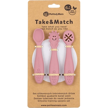 Petite&Mars Набор силиконовых тренировочных лыж Take&Match Dusty Rose 6м+ 3 шт.: цены и характеристики