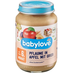 Babylove сірий зі сливами та яблуками 6+ ECO, 190 г