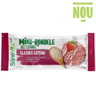 Мини-кругляши из риса с клубничной глазурью, 24 г, Sanovita