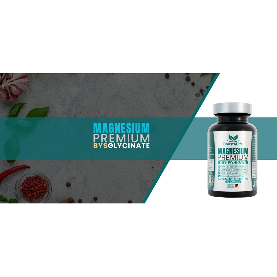 Магнію Бісгліцинат Преміум Boost4Life Magneziu Bisglicinat Premium, 60 капсул: ціни та характеристики