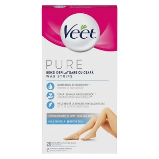 Воскові смужки для епіляції для ніг, 20 шт, Veet