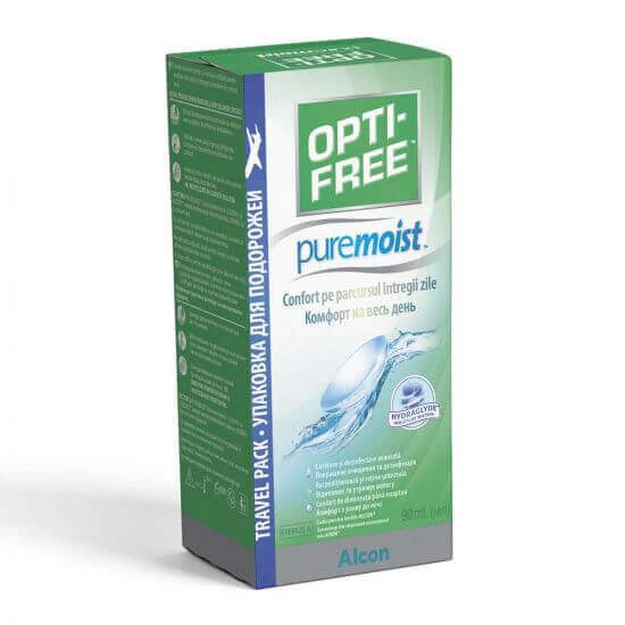 Многоцелевой дезинфицирующий раствор Opti-Free Pure Moist, 90 мл, Alcon: цены и характеристики