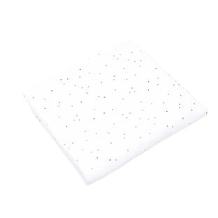 Муслін з органічної бавовни в золотий горошок, 75x75 см, білий, Fic Baby