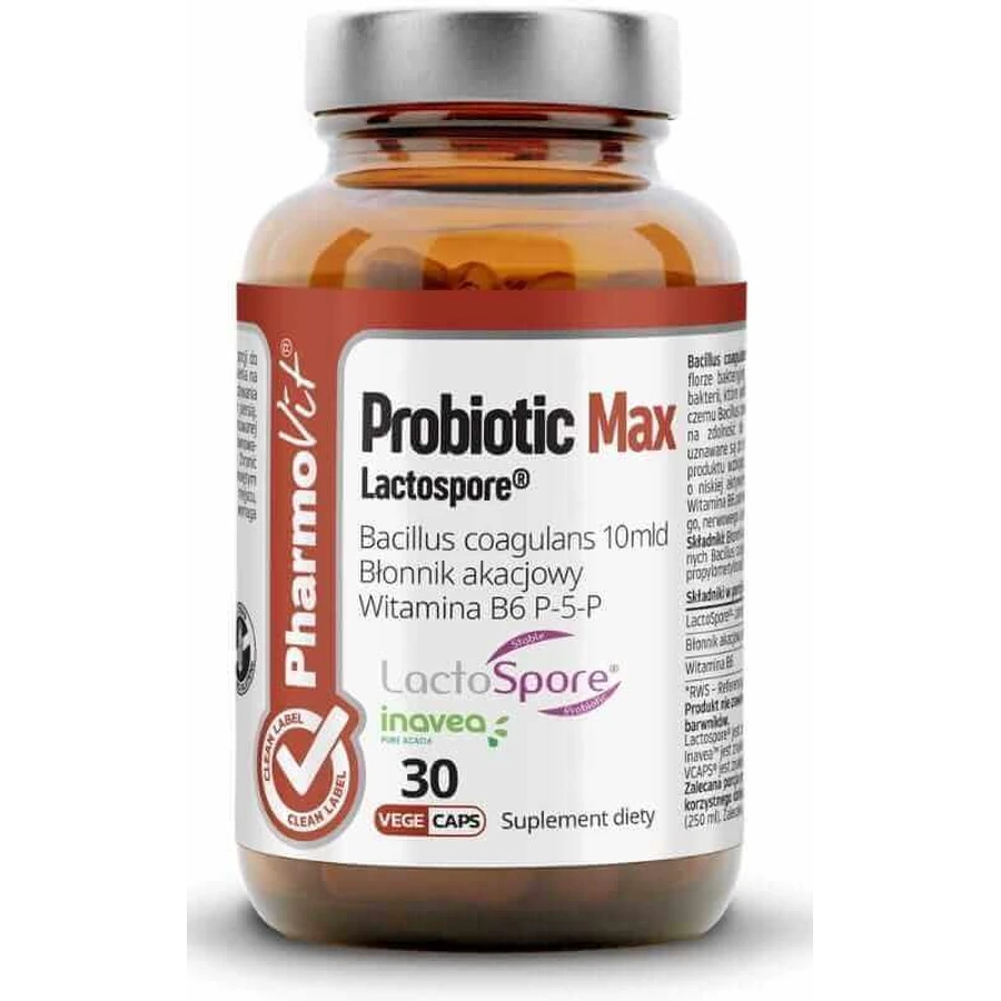 Пробіотик Max Lactospore 30 капсул PharmoVit Clean Label: ціни та характеристики
