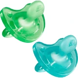 Chicco Полностью силиконовая пустышка Physio Soft для мальчика 6-16м 2 шт