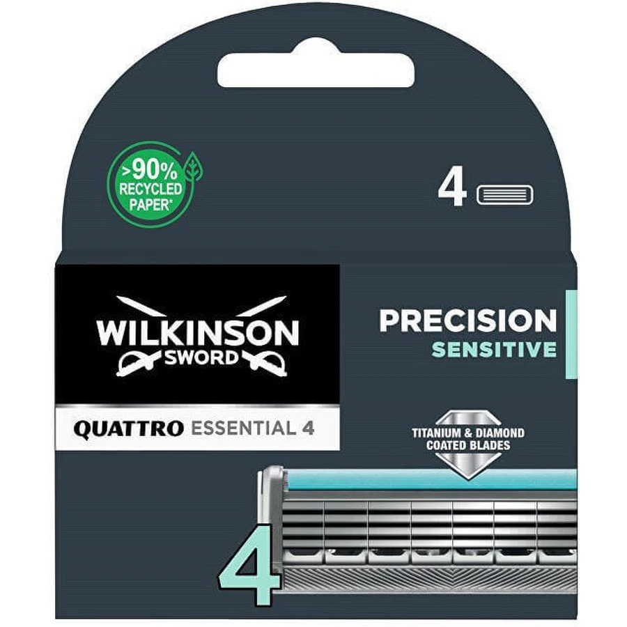 Змінна головка Wilkinson Sword Quattro з титановим сенситивним покриттям 4 шт.: ціни та характеристики