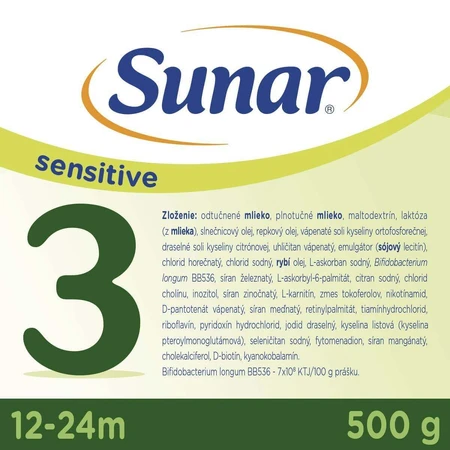 Sunar Sensitive 3, молоко для малышей 500 г: цены и характеристики