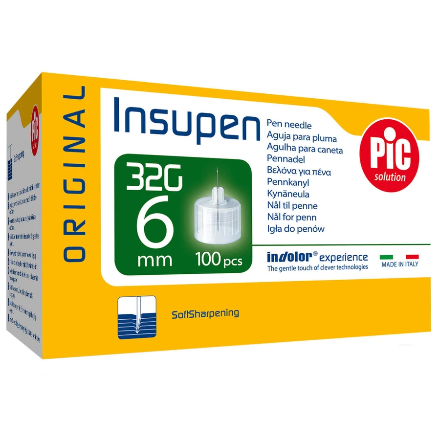 Pic Solution Insupen, igy для інсулінової ручки, 32G (0,23 мм) x 6 мм, 100 штук: ціни та характеристики
