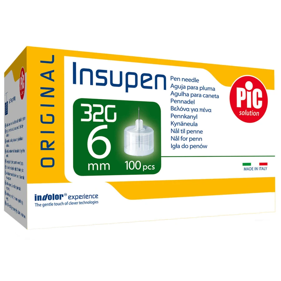 Pic Solution Insupen, igy для інсулінової ручки, 32G (0,23 мм) x 6 мм, 100 штук: ціни та характеристики
