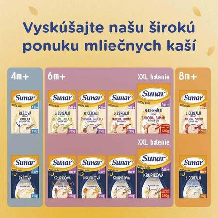 Сунар млієна каа з 8 пластівцями полуниця, банан 210 г: ціни та характеристики