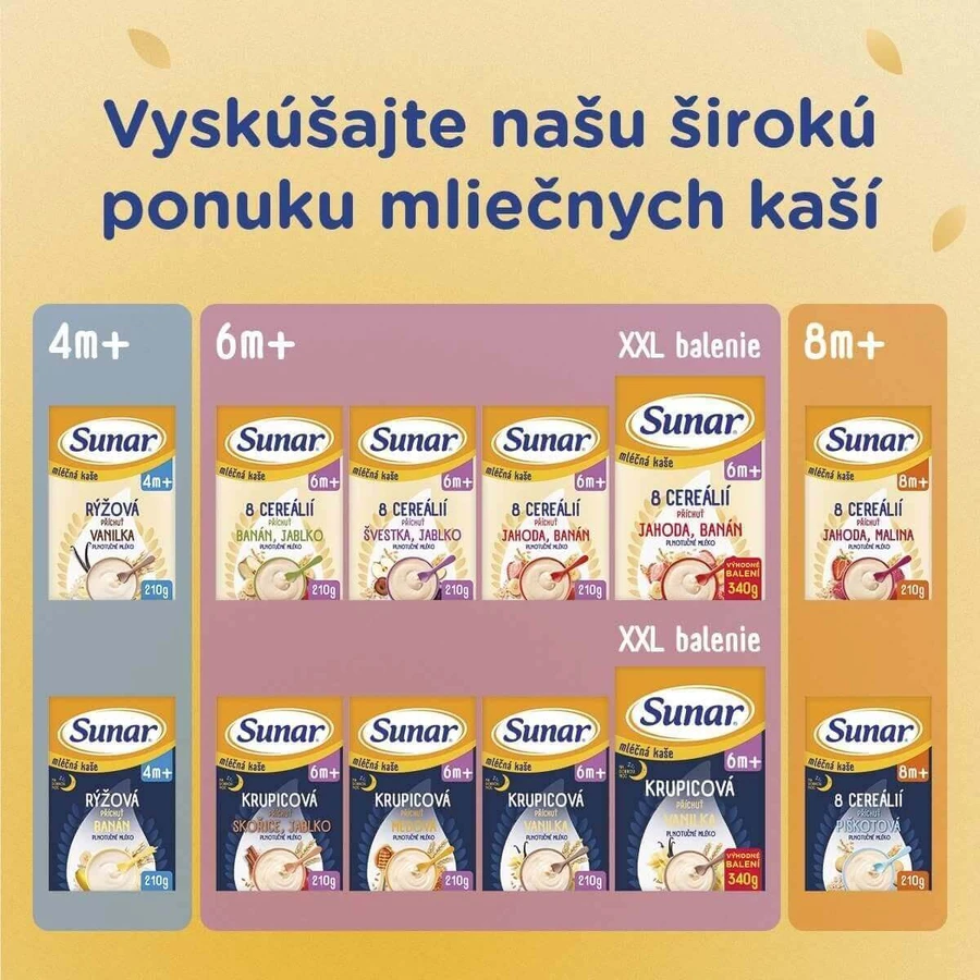 Сунар млієна каа з 8 пластівцями полуниця, банан 210 г: ціни та характеристики