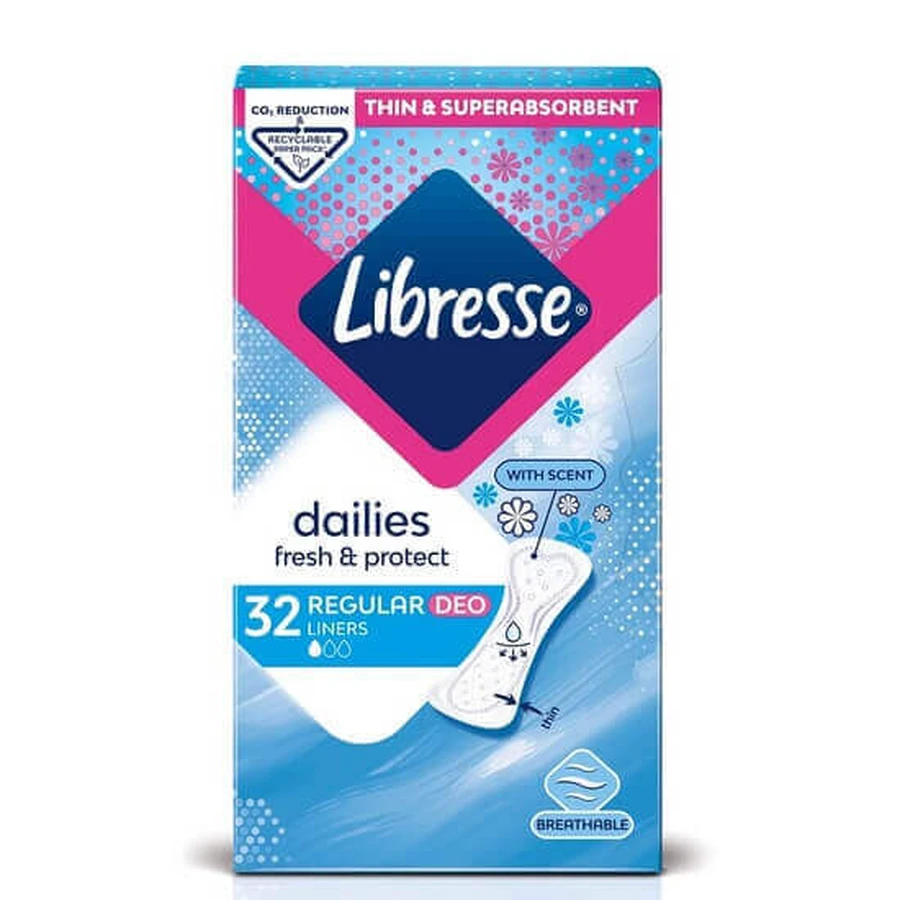 Ежедневное впитывающее средство Normal Deo, 32 штуки, Libresse: цены и характеристики