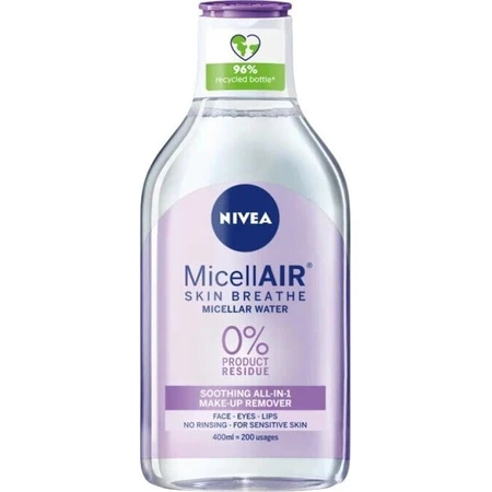 NIVEA MicellAIR Міцелярна вода для чутливої шкіри 1×400 мл, заспокійлива, все в 1: ціни та характеристики