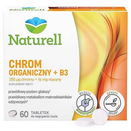 Naturell Organic Chromium + B3, 60 жевательных таблеток: цены и характеристики