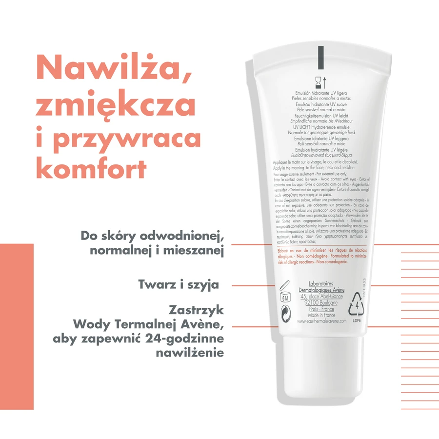 Avene Hydrance UV, легкий увлажняющий крем, для светлой, нормальной и комбинированной кожи, SPF 30, 40 мл УДАЛЕННАЯ УПАКОВКА: цены и характеристики