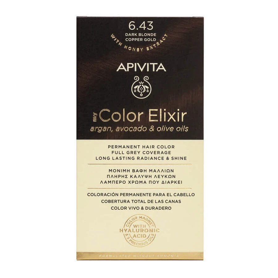 Краска для волос My Color Elixir, оттенок 6.43, Apivita: цены и характеристики