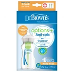 Dr Brown's Options+, пляшечка проти кольок, широке горлечко, з соскою, 2 x 270 мл: ціни та характеристики