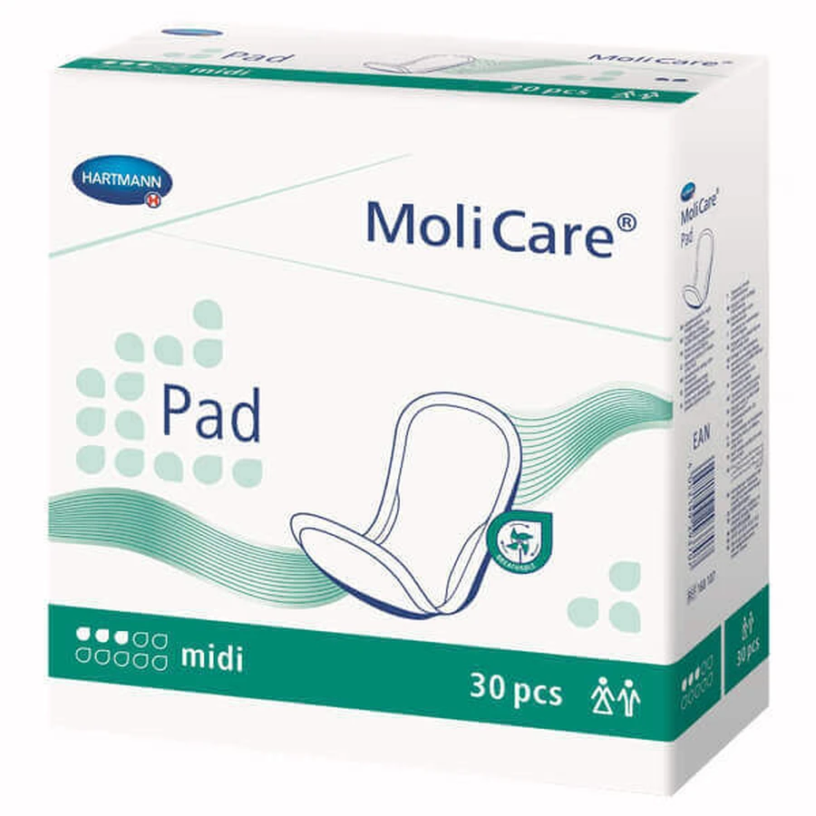 MoliCare Pad, хлороидные подушечки, миди, 3 капли, 30 штук: цены и характеристики