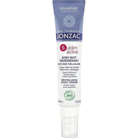 JONZAC Sublimactive NIGHT REGENERATING CREAM BIO проти старіння шкіри та зморшок 1×40 мл, нічний регенеруючий крем: ціни та характеристики
