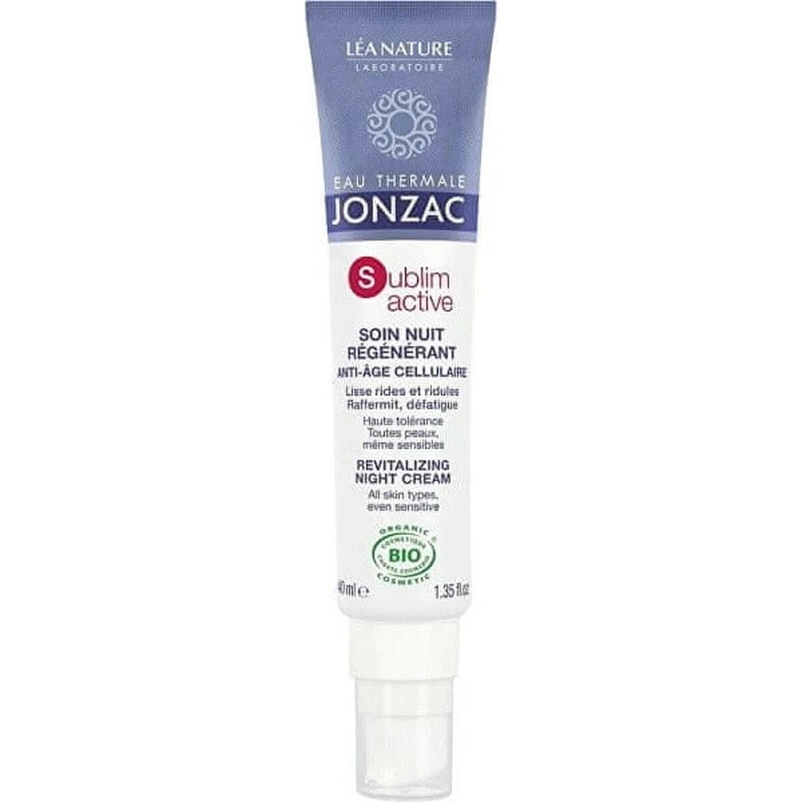 JONZAC Sublimactive NIGHT REGENERATING CREAM BIO проти старіння шкіри та зморшок 1×40 мл, нічний регенеруючий крем: ціни та характеристики