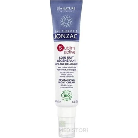 JONZAC Sublimactive NIGHT REGENERATING CREAM BIO проти старіння шкіри та зморшок 1×40 мл, нічний регенеруючий крем: ціни та характеристики