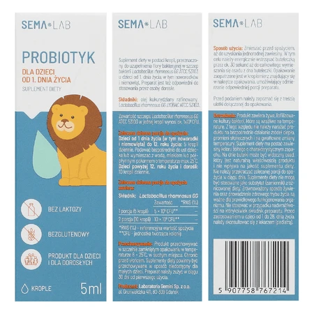 SEMA Lab Пробиотик для детей с 1-го дня жизни, капли, 5 мл: цены и характеристики