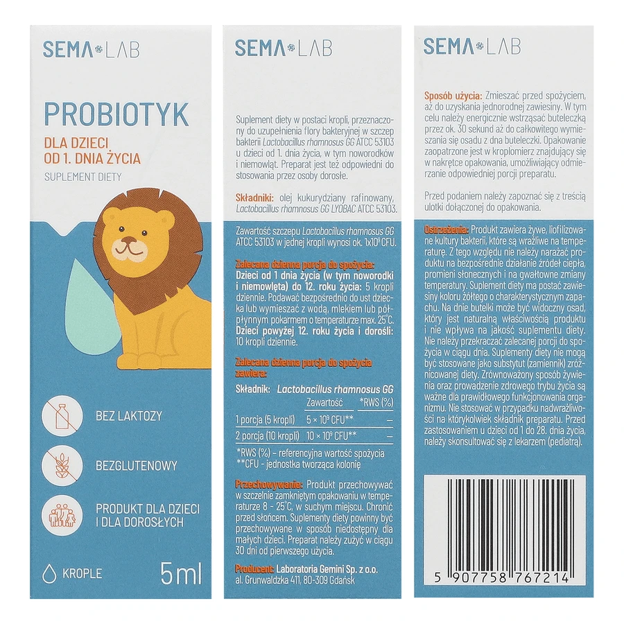 SEMA Lab Пробиотик для детей с 1-го дня жизни, капли, 5 мл: цены и характеристики