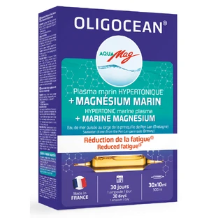 Морський магній AquaMag та гіпертонічна морська плазма, Oligocean, 30 флаконів по 10 мл, SuperDiet