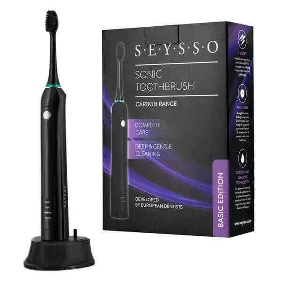 Seysso Carbon Basic, звуковая зубная щетка, черная, 1 шт.: цены и характеристики