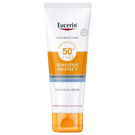 Eucerin Sun Sensitive Protect, сонцезахисний крем для чутливої шкіри, SPF 50+, 50 мл: ціни та характеристики