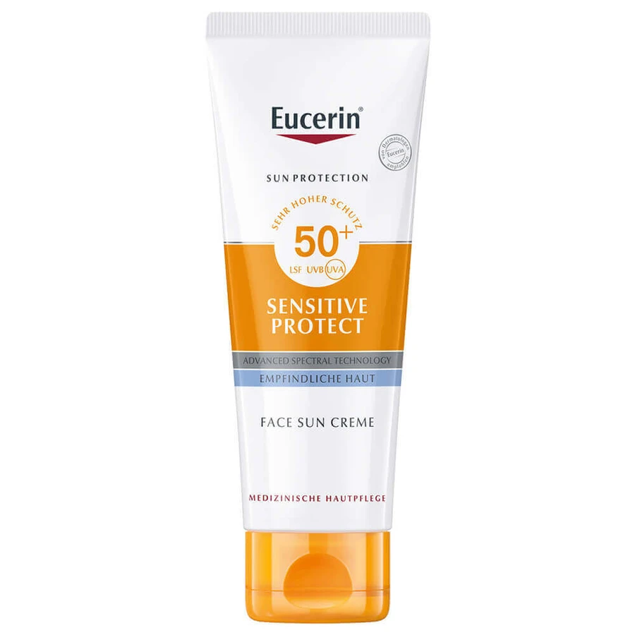 Eucerin Sun Sensitive Protect, сонцезахисний крем для чутливої шкіри, SPF 50+, 50 мл: ціни та характеристики