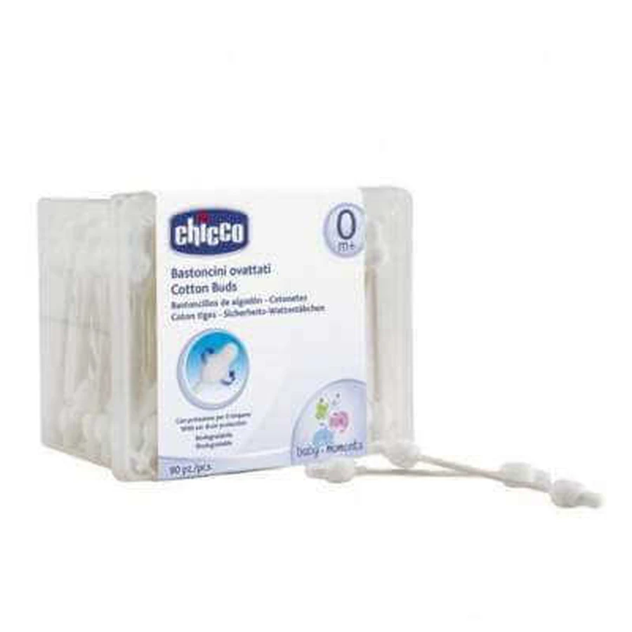 Ватные палочки с аппликатором, +0 месяцев, 90 шт, Chicco: цены и характеристики