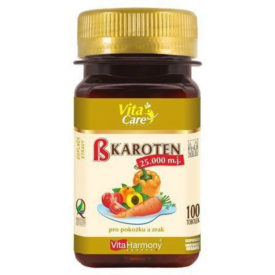 VitaHarmony Бета-каротин 25.000 мдж 100 капсул: ціни та характеристики