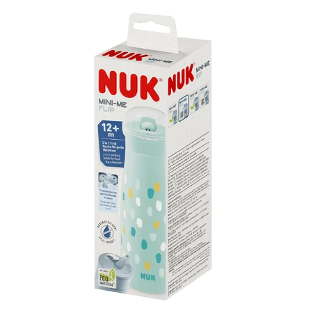 NUK Mini-Me FLip, пляшечка для пиття 2-в-1 з мундштуком, бірюзова, від 12 місяців, 450 мл: ціни та характеристики