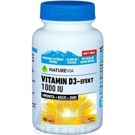 NATUREVIA VITAMIN D3 EFFECT 1000 I.U. 1×90 шт, пищевая добавка: цены и характеристики