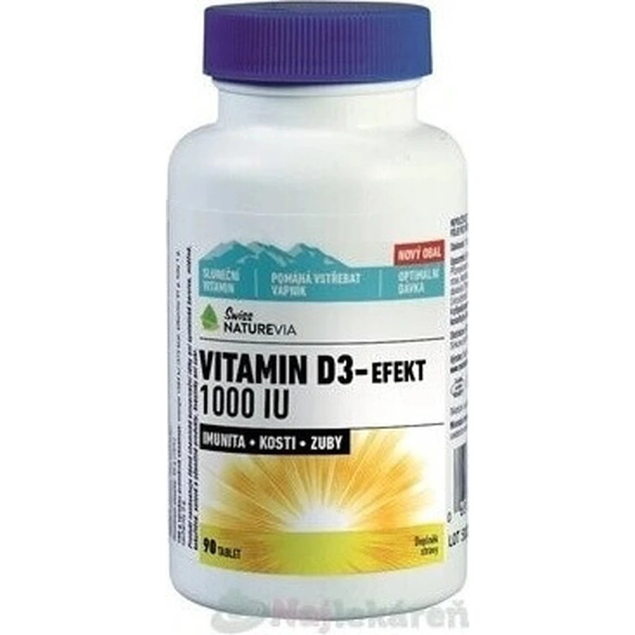 NATUREVIA VITAMIN D3 EFFECT 1000 I.U. 1×90 шт, пищевая добавка: цены и характеристики