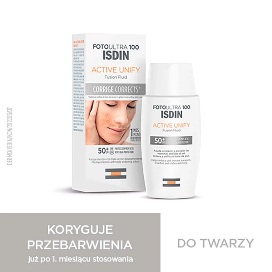 Isdin Fotoultra 100 Active Unify, флюїд для корекції плям, SPF 50+, 50 мл: ціни та характеристики
