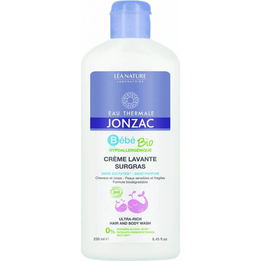 JONZAC Bébé Organic дитяче мило для волосся та тіла 1×250 мл, гель для дитячого миття: ціни та характеристики