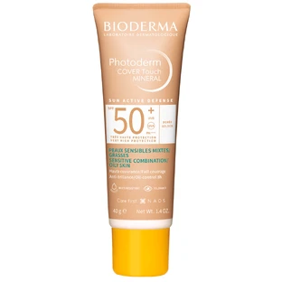 Bioderma Photoderm Cover Touch Mineral, непрозорий мінеральний флюїд, темний, SPF 50+, 40 г