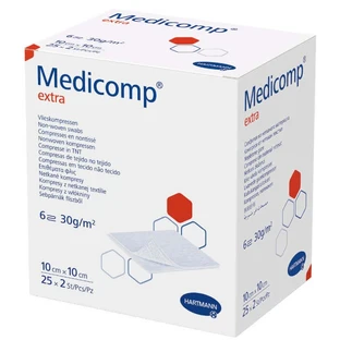 Салфетки из нетканого материала Hartmann Medicomp Extra, 6 слоев, плотность, 30 г/м2, 10 см х 10 см, 50 шт.