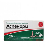 Аспенорм табл. п/о кишечно-раств. 300 мг блистер №20