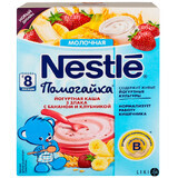 Йогуртная молочная каша Nestle Помогайка 3 злака с бананом и клубникой 200 г