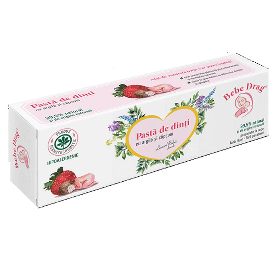 Зубная паста со вкусом клубники без фтора Bebe Drag, 50 мл, Vivanatura: цены и характеристики