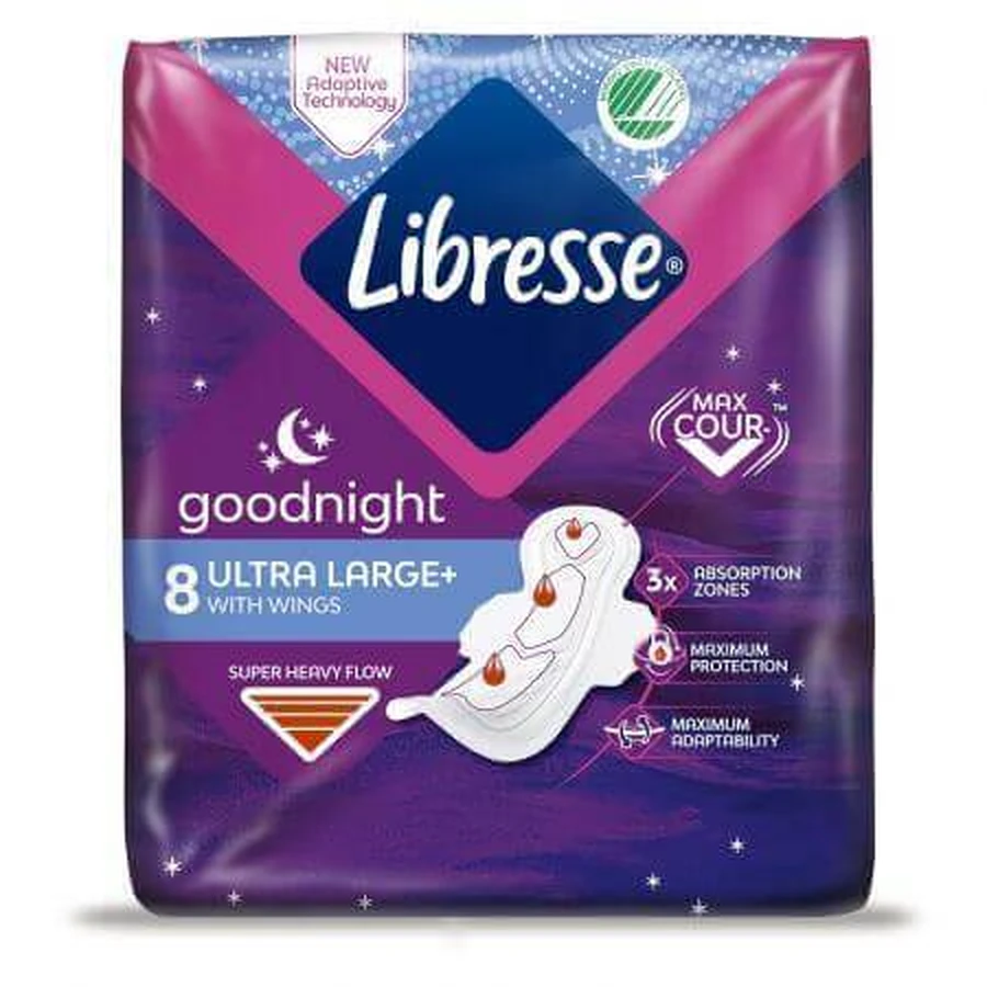 Вбираючі подушечки Goodnight, 8 штук, Libresse: ціни та характеристики