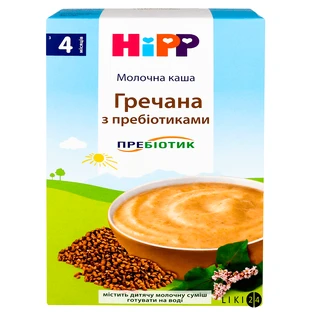 Детская каша  HiPP Гречневая с пребиотиками молочная с 4 месяцев, 250 г