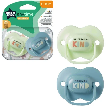 Силіконова пустушка Tommee Tippee CTN AnyTime, 6-18м, різнокольорова 2 шт.: ціни та характеристики