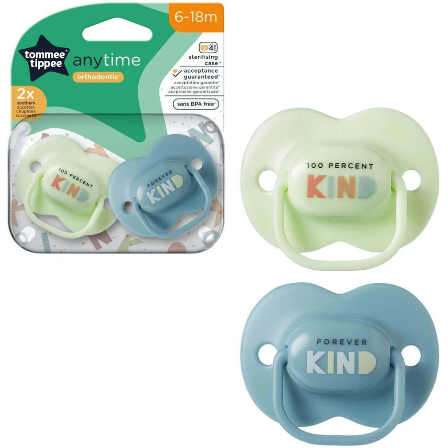Силіконова пустушка Tommee Tippee CTN AnyTime, 6-18м, різнокольорова 2 шт.: ціни та характеристики