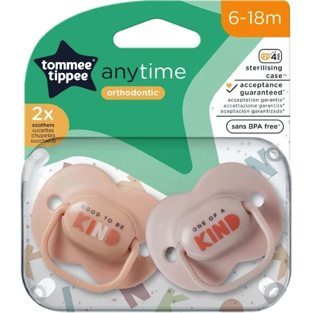 Силіконова пустушка Tommee Tippee CTN AnyTime, 6-18м, різнокольорова 2 шт.: ціни та характеристики