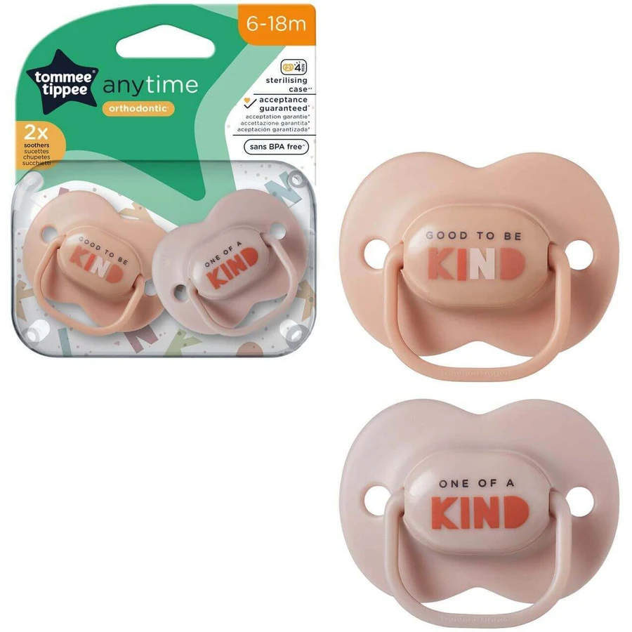 Силіконова пустушка Tommee Tippee CTN AnyTime, 6-18м, різнокольорова 2 шт.: ціни та характеристики